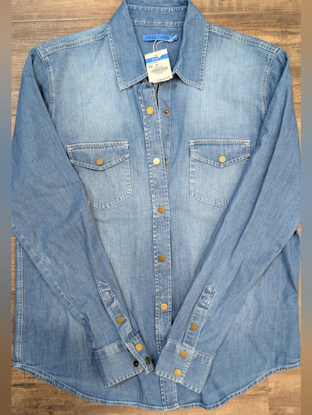 J. McLaughlin Light Blue Denim Miris Blouse